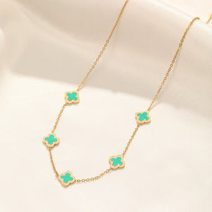 Ketting klaver gold/mint