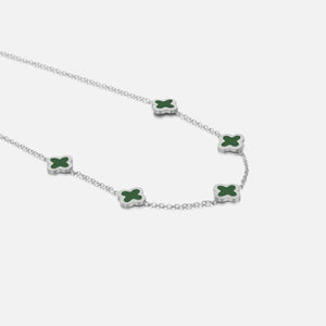 Ketting klaver silver/green