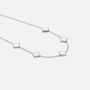 Ketting klaver silver/white