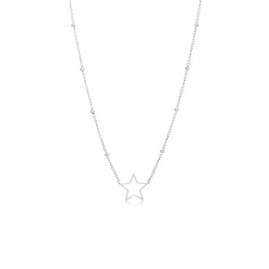 Ketting open ster zilver