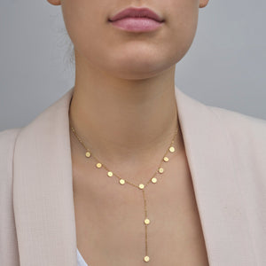 Ketting Y-vorm muntjes goud