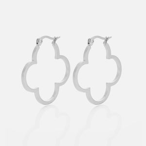 Klaver hoops groot zilver