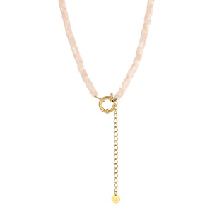 Kralen ketting roze goud