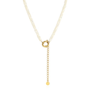 Kralen ketting wit goud