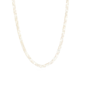 Kralen ketting wit zilver