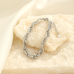 Lux chain armband zilver