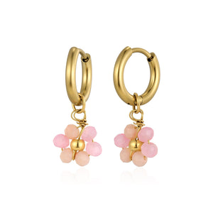 Oorbel fancy flower goud