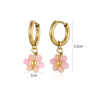 Oorbel fancy flower goud