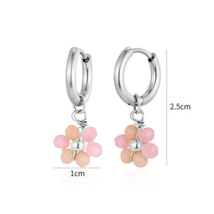 Oorbel fancy flower zilver