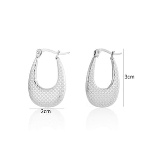 Oorbel geruit zilver