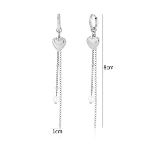 Oorbel hartje parels ketting zilver