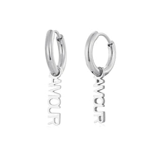 Oorbellen amour zilver