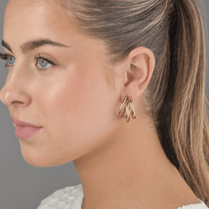 Oorbellen drie hoops goud