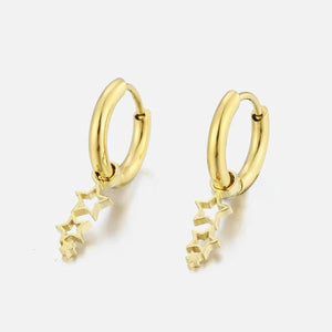 Oorbellen drie sterren goud