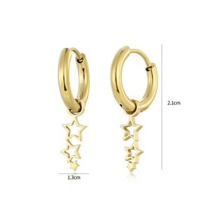 Oorbellen drie sterren goud