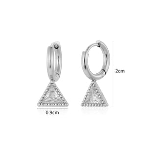 Oorbellen driehoek strass zilver