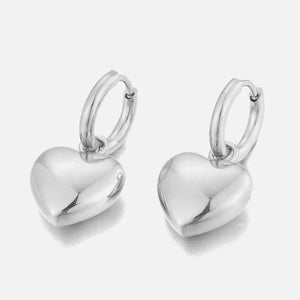 Oorbellen groot hart zilver