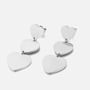 Oorbellen hangende hartjes zilver