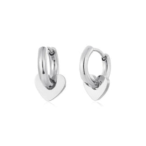 Oorbellen hartje plaat zilver