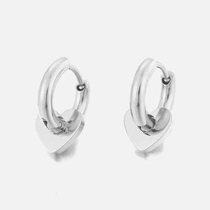 Oorbellen hartje plaat zilver