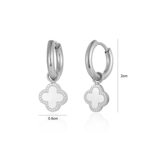 Oorbellen klaver zilver