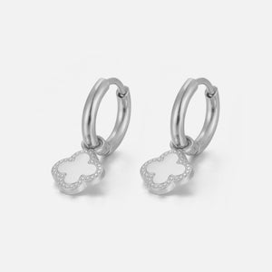 Oorbellen klaver zilver