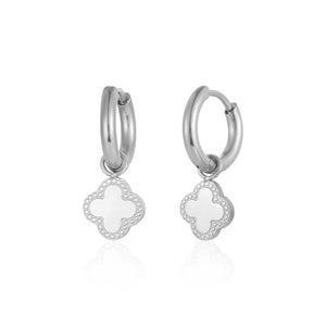 Oorbellen klaver zilver