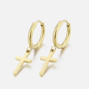 Oorbellen kruisje goud