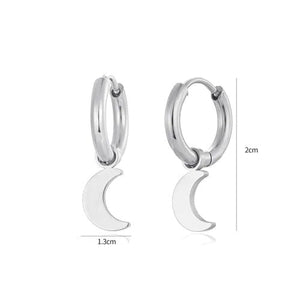 Oorbellen maan zilver