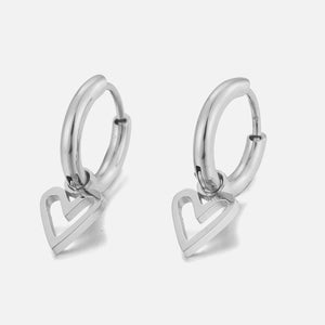 Oorbellen open hartje zilver