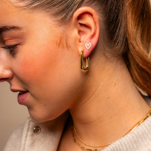 Oorbellen rechthoekig goud