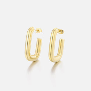 Oorbellen rechthoekig goud