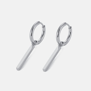 Oorbellen staafje lang zilver