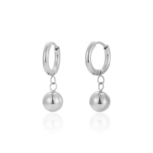 Oorring balletje zilver