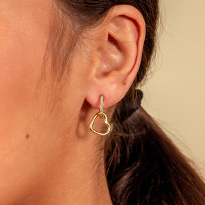 Oorring steentjes hartje goud