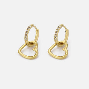 Oorring steentjes hartje goud