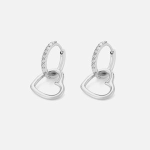 Oorring steentjes hartje zilver