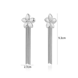 Oorsteker bloem hangend zilver