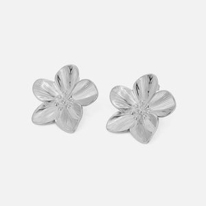 Oorstekers classic flower zilver