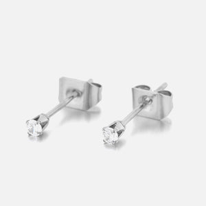 Oorstekers diamant zilver