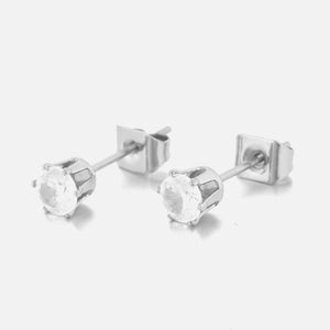 Oorstekers diamant zilver