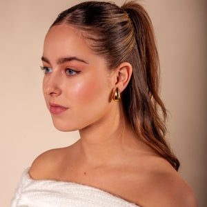 Oorstekers druppel 25mm goud