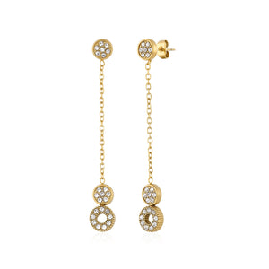 Oorstekers dubbele cirkel goud