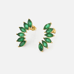 Oorstekers groene kristallen goud