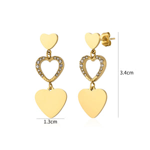 Oorstekers hartjes open en dicht goud