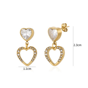 Oorstekers loved strass goud