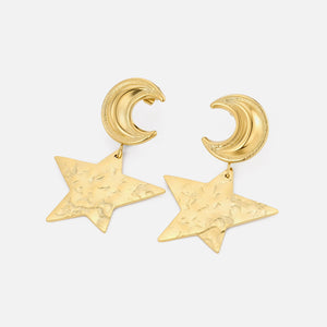 Oorstekers maan en ster goud