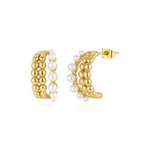 Oorstekers mix parels goud