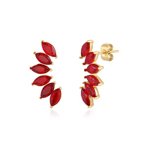 Oorstekers rode kristallen goud