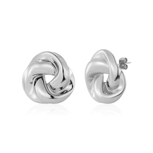 Oorstekers vlecht knoop zilver